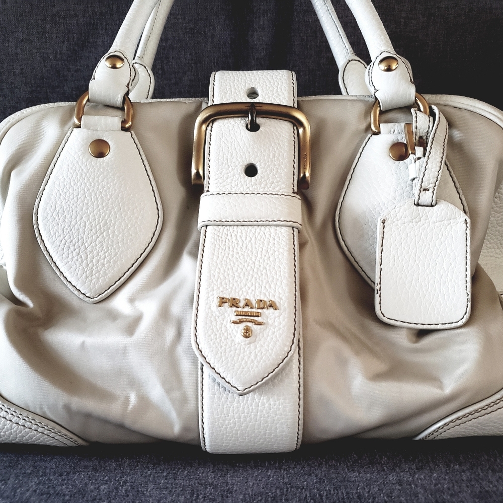 Beautiful Prada Nylon & Leather Bag
